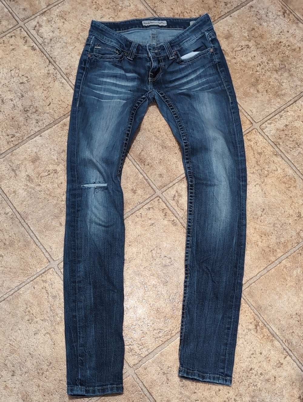 BKE Women's Skinny Jeans - Dark Blue Wash